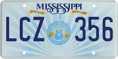 MS license plate LCZ356