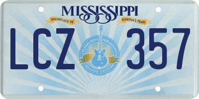 MS license plate LCZ357