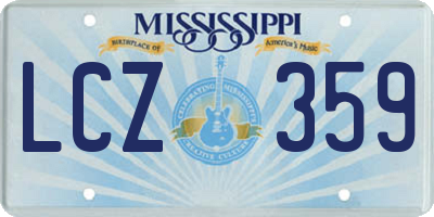 MS license plate LCZ359