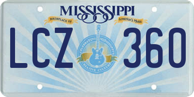MS license plate LCZ360