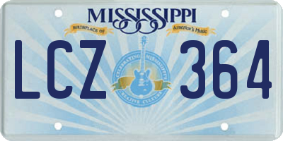 MS license plate LCZ364