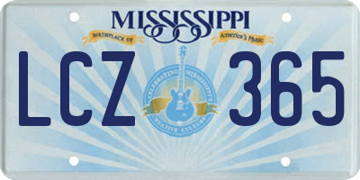 MS license plate LCZ365
