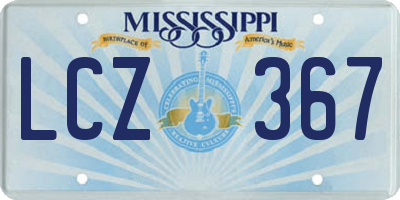 MS license plate LCZ367