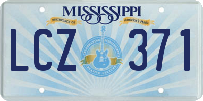 MS license plate LCZ371