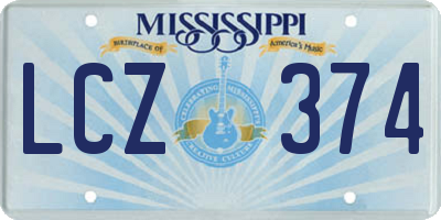 MS license plate LCZ374