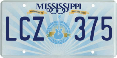 MS license plate LCZ375