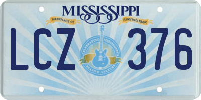 MS license plate LCZ376