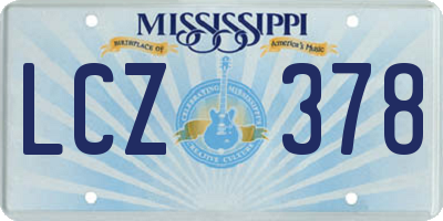 MS license plate LCZ378
