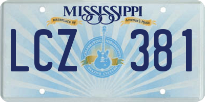 MS license plate LCZ381
