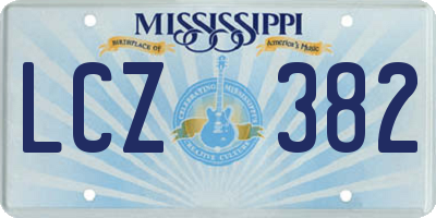 MS license plate LCZ382