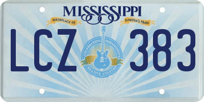 MS license plate LCZ383