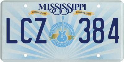 MS license plate LCZ384