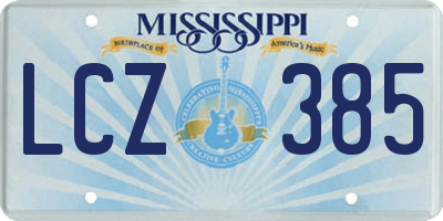 MS license plate LCZ385