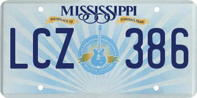 MS license plate LCZ386