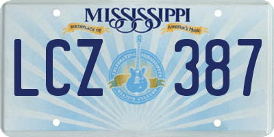 MS license plate LCZ387