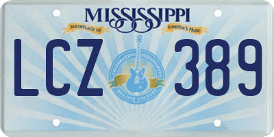 MS license plate LCZ389