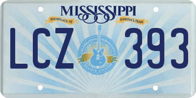 MS license plate LCZ393