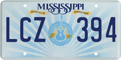 MS license plate LCZ394