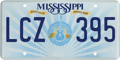MS license plate LCZ395