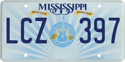 MS license plate LCZ397
