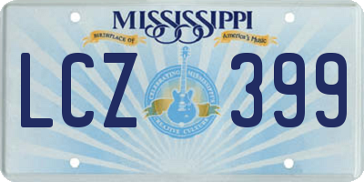 MS license plate LCZ399