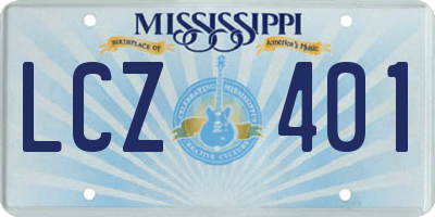 MS license plate LCZ401