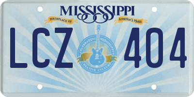 MS license plate LCZ404