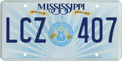 MS license plate LCZ407