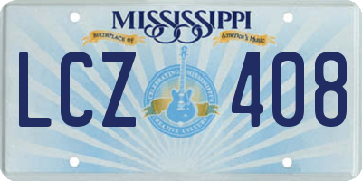 MS license plate LCZ408