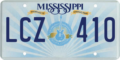 MS license plate LCZ410