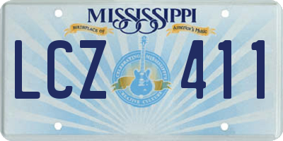 MS license plate LCZ411