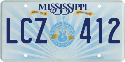 MS license plate LCZ412