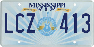 MS license plate LCZ413