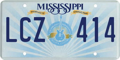 MS license plate LCZ414