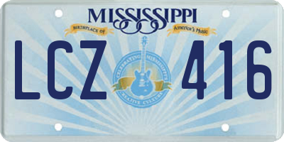 MS license plate LCZ416