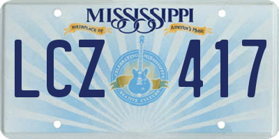 MS license plate LCZ417