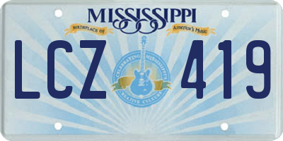 MS license plate LCZ419