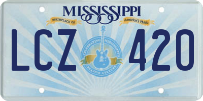 MS license plate LCZ420
