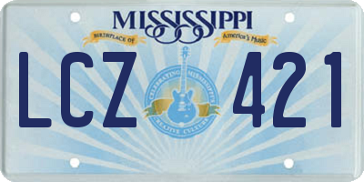 MS license plate LCZ421