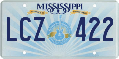 MS license plate LCZ422