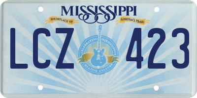 MS license plate LCZ423