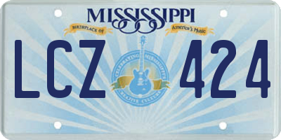 MS license plate LCZ424