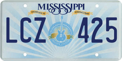 MS license plate LCZ425