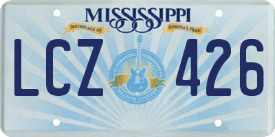 MS license plate LCZ426