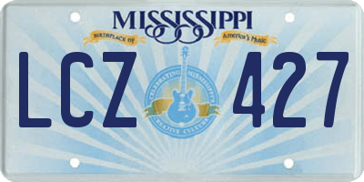 MS license plate LCZ427