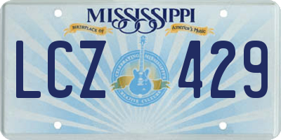 MS license plate LCZ429