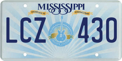 MS license plate LCZ430