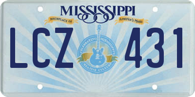 MS license plate LCZ431