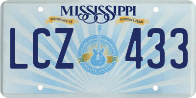 MS license plate LCZ433