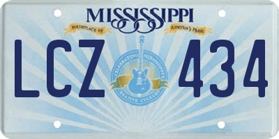 MS license plate LCZ434